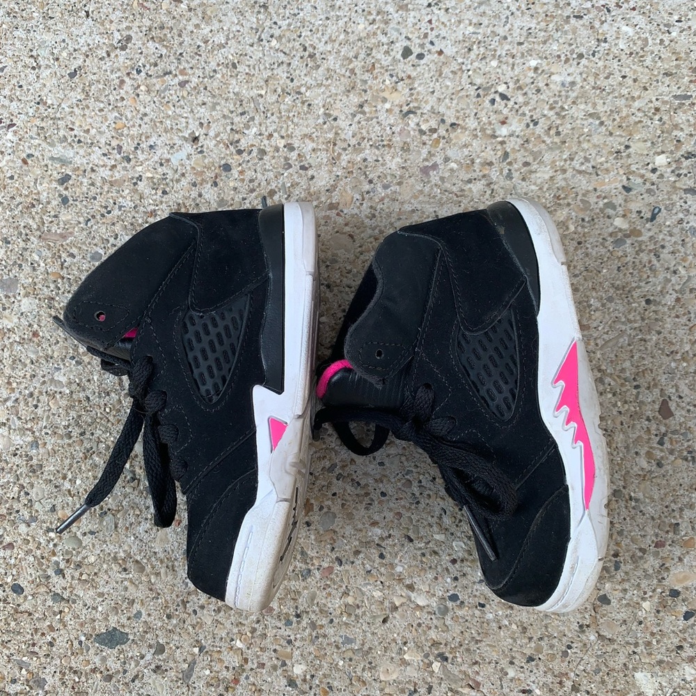 Black and Pink Toddler Jordans Size 7C